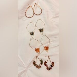BOHO inspired earring collection. Crystals, wiring, and beads ! 4 sets see video
